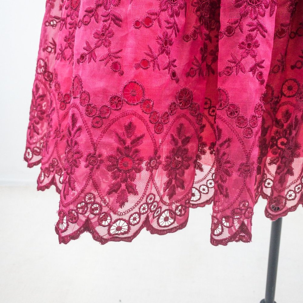 Betsey Johnson Silk Boho Princess Top Dress Pink - Picture 2 of 9